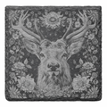 Floral Deer - Rock Slate Coaster