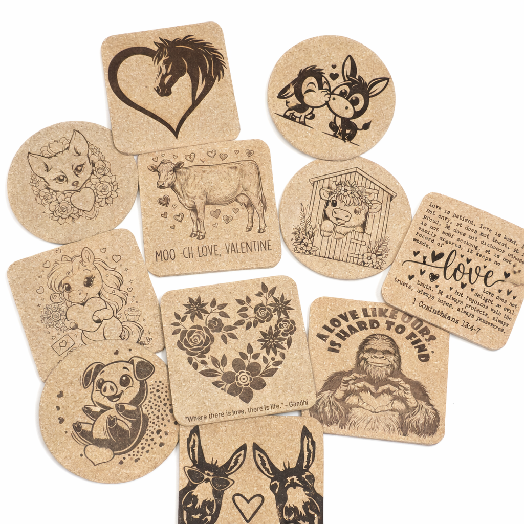 Valentine’s Cork Coasters